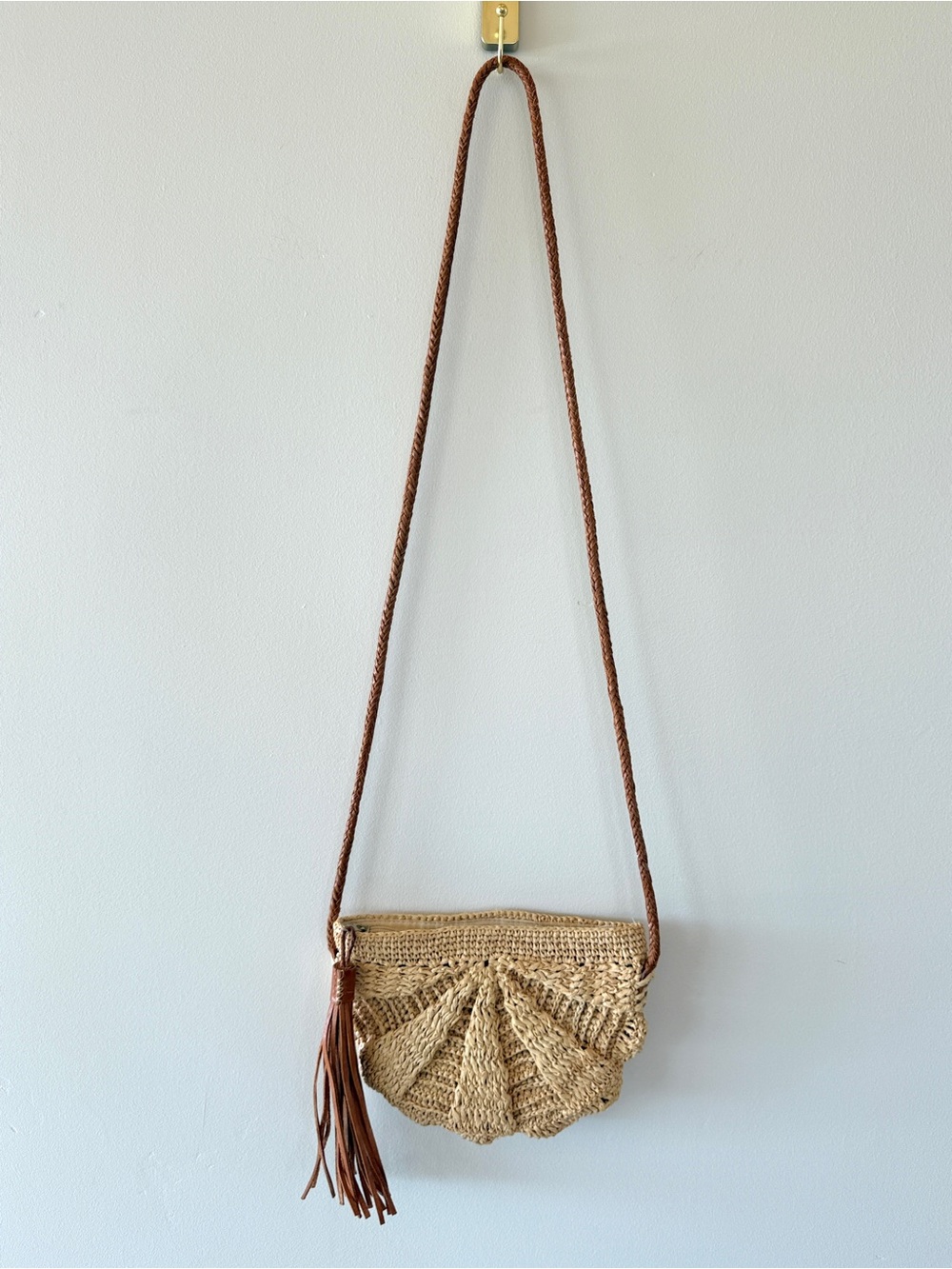 Mar Y Sol Zoe Crocheted Raffia Crossbody Bag - Natural - Picture 3 of 13